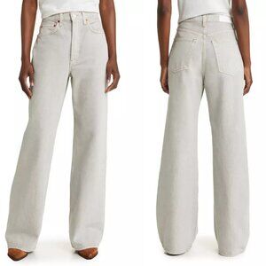 NWT New $295 RE/DONE 70s Ultra High Rise Wide Leg Jeans in Greyish Size 31